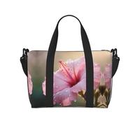 Powzjzw Borsone da viaggio con fiori nazionali coreani borsone da viaggio Weekender Carry On Tote Bags per donne borse da ospedale per lavoro e consegna borsa per bagagli durante la notte, Nero ,
