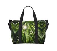 Powzjzw, borsone da viaggio con foresta di bambù, borsa da viaggio per weekender, borse da ospedale per donne borse da ospedale per lavoro e consegna borsa per bagagli durante la notte, Nero , Taglia