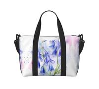 Powzjzw - Borsone da viaggio con giglio della valle, borsone da viaggio per weekender, borse da ospedale da donna, per lavoro e consegna durante la notte, Nero , Taglia unica