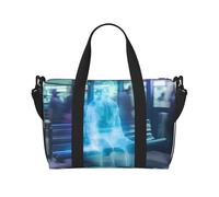 Powzjzw Ghost in The Station Seat Borsone da viaggio Weekender Carry On Tote Borse per donne Borse da ospedale per lavoro e consegna Borsa per bagagli durante la notte, Nero , Taglia unica