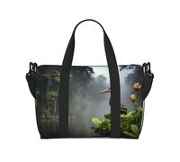 Powzjzw Heron by The Lake Borsone da viaggio Weekender Carry On Tote Borse per donne Borse da ospedale per lavoro e consegna Borsa per bagagli durante la notte, Nero , Taglia unica