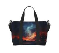 Powzjzw Liquefied Clouds2 Borsone da viaggio Weekender Carry On Tote Borse per donne Borse da ospedale per lavoro e consegna Borsa per bagagli durante la notte, Nero , Taglia unica