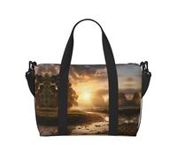 Powzjzw Morning Sunshine Borsone da viaggio Weekender Carry On Tote Bags per donne Borse da ospedale per lavoro e consegna Borsa per bagagli durante la notte, Nero , Taglia unica