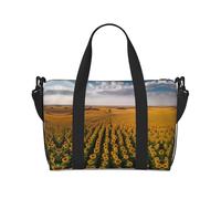 Powzjzw Sunflower Travel Duffle Bag Weekender Carry On Tote Bags per le donne Borse da ospedale per lavoro e consegna Borsa per bagagli durante la notte, Nero , Taglia unica