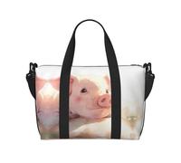 Powzjzw The Pigs are Looking. Borsone da viaggio Weekender Carry On Tote Bags per donne Borse da ospedale per lavoro e consegna Borsa per bagagli durante la notte, Nero , Taglia unica
