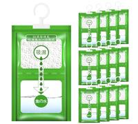 POWZOO 12 Pack x 100g(1.2kg) Deumidificatori Armadio,Assorbiumidità,Buste deumidificatore da Appendere,Déshumidificateur suspendu,absorbeur d'humidité Wardrobe pour bases