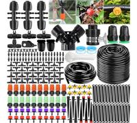 POWZOO 40M + 8M Kit di irrigazione a goccia,269 Pezzi DIY Micro Serra Automatica Sprinkler Gocce,Sistema di irrigazione da giardino,per piante da giardino,Giardino Irrigazione Kit.