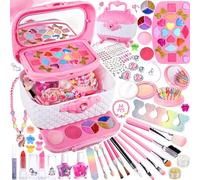 POWZOO 64PCS Trucchi Bambina Set,Lavabile e Sicuri,Regali Natale Bambina 3-12 Anni