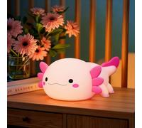 POWZOO Luce Notturna Carina A Forma Di Axolotl,Con 3 Modalità+Timer Di 30 Minuti,Ricaricabile+Controllo Touch,Luce Calda Per Cameretta Dei Bambini,Stanza Neonati,Scrivania,Regalo Per Ragazze E Ragazzi
