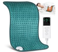 POWZOO Termoforo Elettrico,30 x 60 cm Termoforo Lombare,con 9 Livelli di Temperatura e 4 Impostazioni del Timer,Lavabile in Lavatrice,Termoforo Cervicale e Spalle,Regalo Perfetto per la Tua Famiglia.