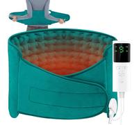 POWZOO Termoforo Elettrico per Schiena e Addominali,125x30cm (Superficie Riscaldante 59x30cm),9 Livelli Temperatura Regolabile,Timer 4 Impostazioni,Terapia del Calore Secco/Umido,Ideale per Lombare