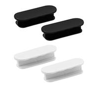 POXIAOER Maniglie autoadesive per finestre, armadi, porte, maniglie in plastica, maniglie per armadietti, frigoriferi, porte scorrevoli in vetro, maniglie per mobili, colore: bianco e nero