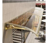 Poxvythb 100 x200 cm Pensilina da Esterno -Larghezza 60/80/100/120CM Opzionale Tettoia Esterna Ingresso, Pensilina Tettoia in Policarbonato Protezione Uv