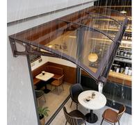 Poxvythb 60x140cm Pensilina per Porta d'Ingresso, Tettoia per Esterno in Policarbonato e Alluminio, con Struttura ABS, Tettoia ad Arco, Protezione Esterna dalla Pioggia e dal Sole