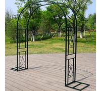 Poxvythb ArcoDa Giardino In Ferro, Largo, Forte e Robusto, Colore Nero Verde, con Arco per Rose Archi Matrimonio con Base e Gazebo ad Arco, (L260xW40xH230cm) Dunkelgrün-A