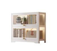 Poxvythb Grandi vetrine, Vetrina da collezione, vetrina per giocattoli, mobile contenitore per sala giochi, uso domestico (80 x 33 x 73 cm, 2strato, bianco)