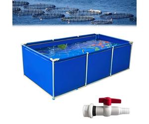 Poxvythb Laghetti da Giardino Fuori Terra Serbatoio Professionale per Acqua Salata con Sistema di Ricircolo - per Crostacei e Organismi Marini | 3x1x0.9m | Blu