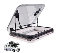 Poxvythb Lucernario di Ventilazione per Camper con LED Integrato, Oblò Apribile Manualmente 700x500 mm, in Alluminio, per Roulotte e Veicoli Commerciali