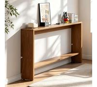 Poxvythb Tavolino Da Divano Stretto, Consolle per Divano Dietro, Ripiano Portaoggetti In Legno Massello, Tavolino Sottile A 2 Livelli - ideale per ingresso, soggiorno e anteriore.100x10x69cm
