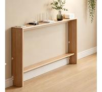 Poxvythb Tavolo consolle stretto, Ripiano Portaoggetti In Legno Massello, con foro per cavi, da posizionare dietro il divano; tavolo d'accento per corridoio e soggiorno.120x10x69cm