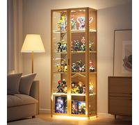 Poxvythb Vetrina espositiva vetrina a muro mobile espositivo in acrilico vetrinetta per collezionismo struttura resistente, adatto a vari scenari,Senza luce(62x33x161cm/colore primario)