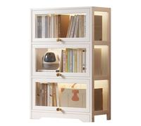 Poxvythb Vetrina Libreria Modello Auto Collezione Acrilico Soggiorno Camera da Letto 60x33x106cm 3 Strato Bianco