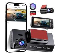 POYBPCY Dash Cam Auto 4K+1080P con Filtro CPL,Doppia WiFi Telecamera Auto Scheda da 64 GB, Dashcam Display IPS da 3.69",Visione Notturna+WDR,G-Sensor,Registrazione in loop,24H Monitor di Parcheggio