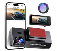 POYBPCY Dash Cam Auto 4K con Filtro CPL,WiFi Telecamera Auto Scheda da 64 GB, Dashcam Display IPS da 3.69",Visione Notturna+WDR,G-Sensor,Registrazione in loop,24H Monitor di Parcheggio