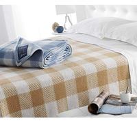 Poyet Motte - Coperta in Poliestere, 180 x 220 cm, Colore: Caramello/Bianco