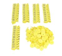 POYHKFD 100 targhette auricolari per bestiame, in plastica, numerate da 001 a 100, per bestiame, giallo brillante, numerate, etichette identificative per animali, piccolo giallo per maiali, mucche