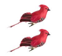 POYHKFD 2 mini clip cardinali a forma di uccellini di Natale, clip cardinali rosse artificiali per decorazione dell'albero di Natale, uccelli rossi in schiuma simulata, per fai da te, decorazioni