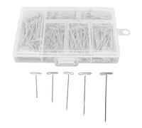POYHKFD 450 spilli a T, di diverse dimensioni assortite, per cucito, parrucche e artigianato, cucito, con scatola organizer, in acciaio, a forma di T, per parrucche, lavori a maglia