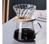 POYHKFD Caffettiera in Vetro, Caffettiera in Vetro Preparata a Mano con Cono Filtro Riutilizzabile, Macchine per il Caffè con Tazza con Filtro in Vetro, Macchina per Caffè con Gocciolatore(600 ml)