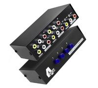 Poyiccot Ricevitori audio e videoregistratori a 4 porte, commutatore RCA 4 in 1 Out Composite Video L/R Audio Stereo Selettore Box Selettore AV multi-way per DVD, console di gioco, Xbox, HDTV, 1