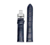 POYNMRE 18mm 20mm 22mm Cowhide Watchband Compatibile con Casio Ocean Heart EFB-670/530 EFV-600 EFS-S500 Braccialette di orologi in pelle Bracciale Nero(S dark blue-silver B,19mm)
