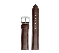 POYNMRE 18mm 20mm 22mm Cowhide Watchband Compatibile con Casio Ocean Heart EFB-670/530 EFV-600 EFS-S500 Braccialette di orologi in pelle Bracciale Nero(P brown-silver A,21mm)