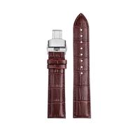 POYNMRE 18mm 20mm 22mm Cowhide Watchband Compatibile con Casio Ocean Heart EFB-670/530 EFV-600 EFS-S500 Braccialette di orologi in pelle Bracciale Nero(S brown-silver B,21mm)