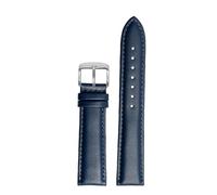 POYNMRE 18mm 20mm 22mm Cowhide Watchband Compatibile con Casio Ocean Heart EFB-670/530 EFV-600 EFS-S500 Braccialette di orologi in pelle Bracciale Nero(P blue-silver A,20mm)