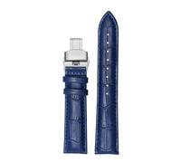 POYNMRE 18mm 20mm 22mm Cowhide Watchband Compatibile con Casio Ocean Heart EFB-670/530 EFV-600 EFS-S500 Braccialette di orologi in pelle Bracciale Nero(S royal blue-silve B,19mm)