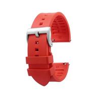 POYNMRE 23 mm 24 mm fluororubber di orologio compatibile con Casio PRW-6600 PRG-600 Strap PRW-60 PRW-30 PRW-50 PRW-70YT SPORT BRACELETTO(Red-silver,23mm)