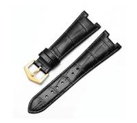 POYNMRE Accessori for orologi Cinturino in pelle compatibile con Patek Philippe 5711 5712G Nautilus Orologio da uomo e donna concavo convesso 25x12mm(Black Gold)