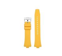 POYNMRE Accessori for orologi in gomma fluorurata nera blu gialla compatibili con Citizen MECHANICAL NJ0150 NJ0151 NJ0155 Cinturino for orologio in(Yellow-silver)
