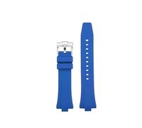 POYNMRE Accessori for orologi in gomma fluorurata nera blu gialla compatibili con Citizen MECHANICAL NJ0150 NJ0151 NJ0155 Cinturino for orologio in(Blue-silver)