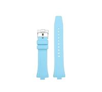 POYNMRE Accessori for orologi in gomma fluorurata nera blu gialla compatibili con Citizen MECHANICAL NJ0150 NJ0151 NJ0155 Cinturino for orologio in(F-blue-Silver)