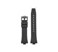 POYNMRE Accessori for orologi in gomma fluorurata nera blu gialla compatibili con Citizen MECHANICAL NJ0150 NJ0151 NJ0155 Cinturino for orologio in(Black-Black)