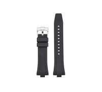 POYNMRE Accessori for orologi in gomma fluorurata nera blu gialla compatibili con Citizen MECHANICAL NJ0150 NJ0151 NJ0155 Cinturino for orologio in(Black-Silver)