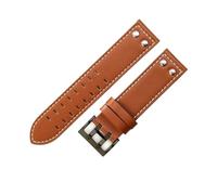 POYNMRE Accessori in morbida pelle di vacchetta resistenti all'usura compatibili con il cinturino ricambio for orologio da uomo Hamilton H760250 Khaki Aviation Field 20 22 mm(Brown White-Black,22mm)