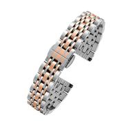 POYNMRE Bracciale da donna 12 mm 14 16 18 compatibile con cinturino Casio Armani Swarovski Cartier chiusura a farfalla in acciaio inossidabile(Silver rose gold,16mm)