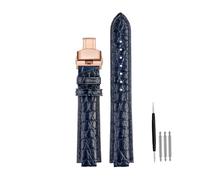 POYNMRE Cinturino compatibile con Cartier Blue Balloon WSBB0038/42mm cinturino coccodrillo W69012Z4 accessori for orologi da uomo e donna di ricambio(Blue RG Folding,18.11mm)