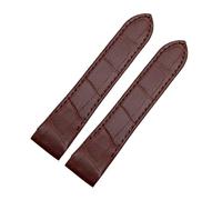 POYNMRE Cinturino compatibile con Cartier Santos 100 da uomo e da donna, cinturino in pelle bovina, fibbia pieghevole, cinturino in vera pelle(Brown NO Buckle,20mm)